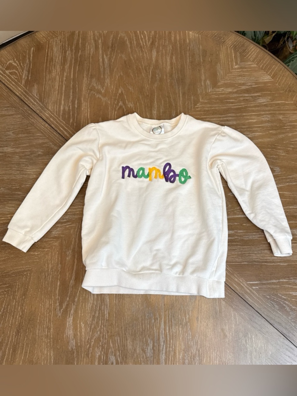 Mardi Gras kid's Pullover Sweatshirt -Multicolor Embroidery Mambo